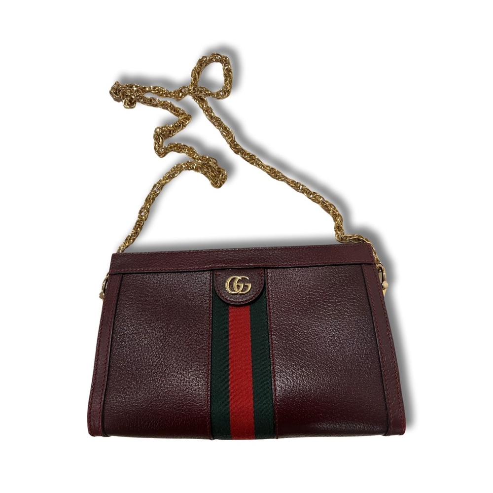 Gucci purse with gold chain